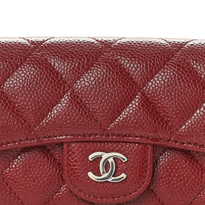 Chanel Caviar Quilted Flap Card Holder Wallet Burgundy 7 of 8