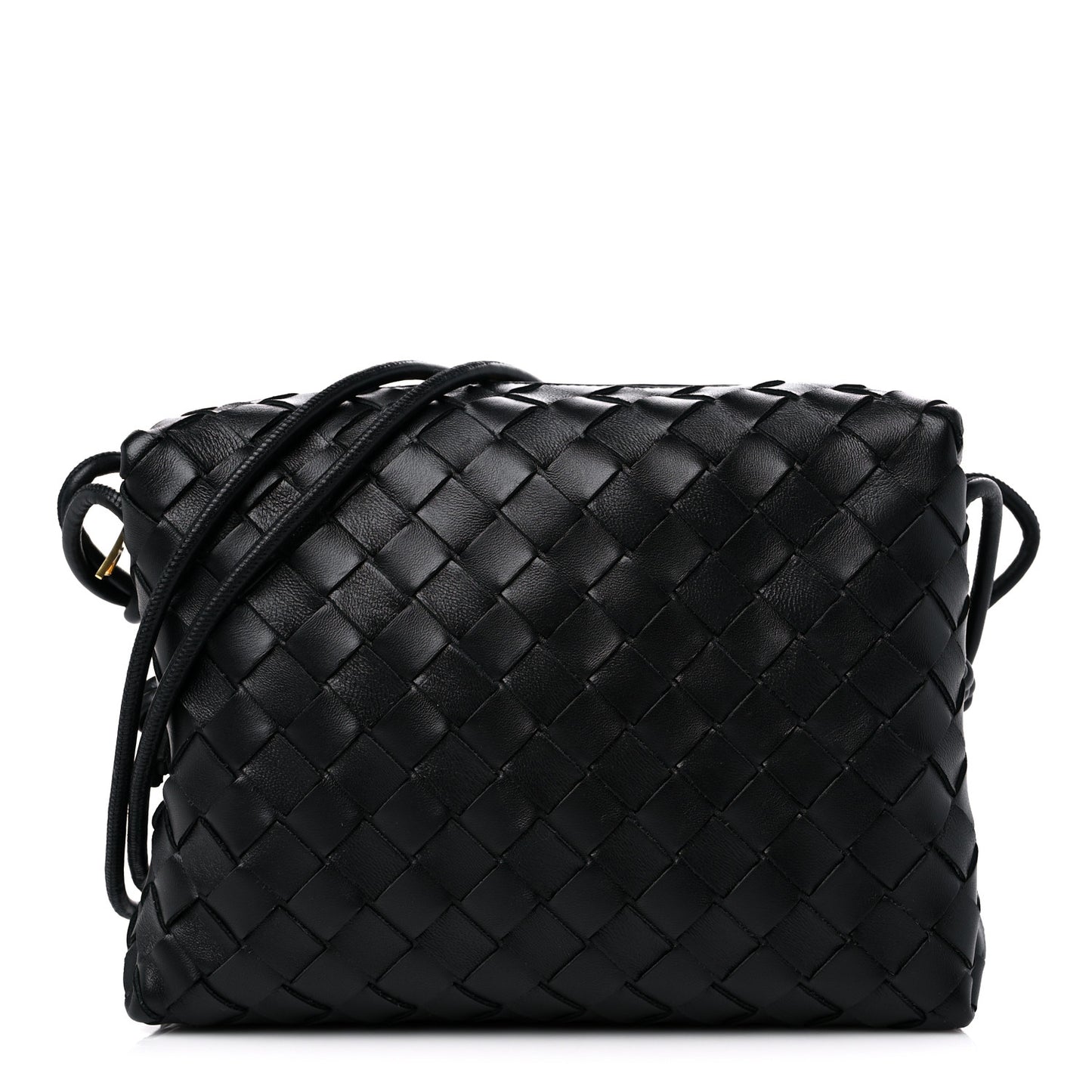 Nappa Intrecciato Small Loop Camera Bag Black