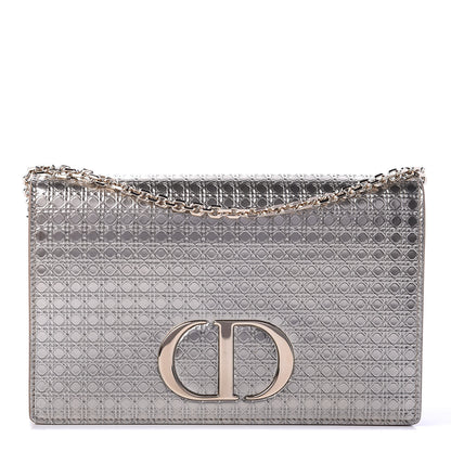 Christian Dior Metallic Patent Micro-Cannage 30 Montaigne 2 in 1 Pouch Gold 1 of 11