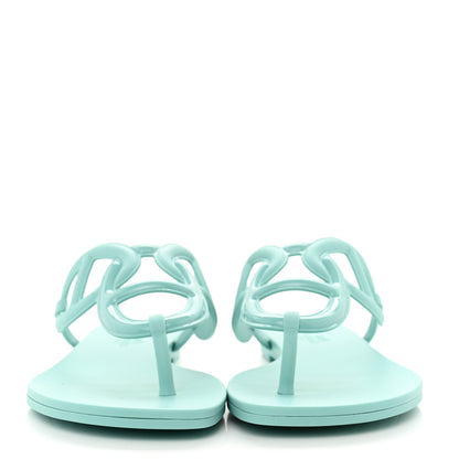Hermes Rubber Womens Egerie Sandals 39 Vert Embrun 2 of 9