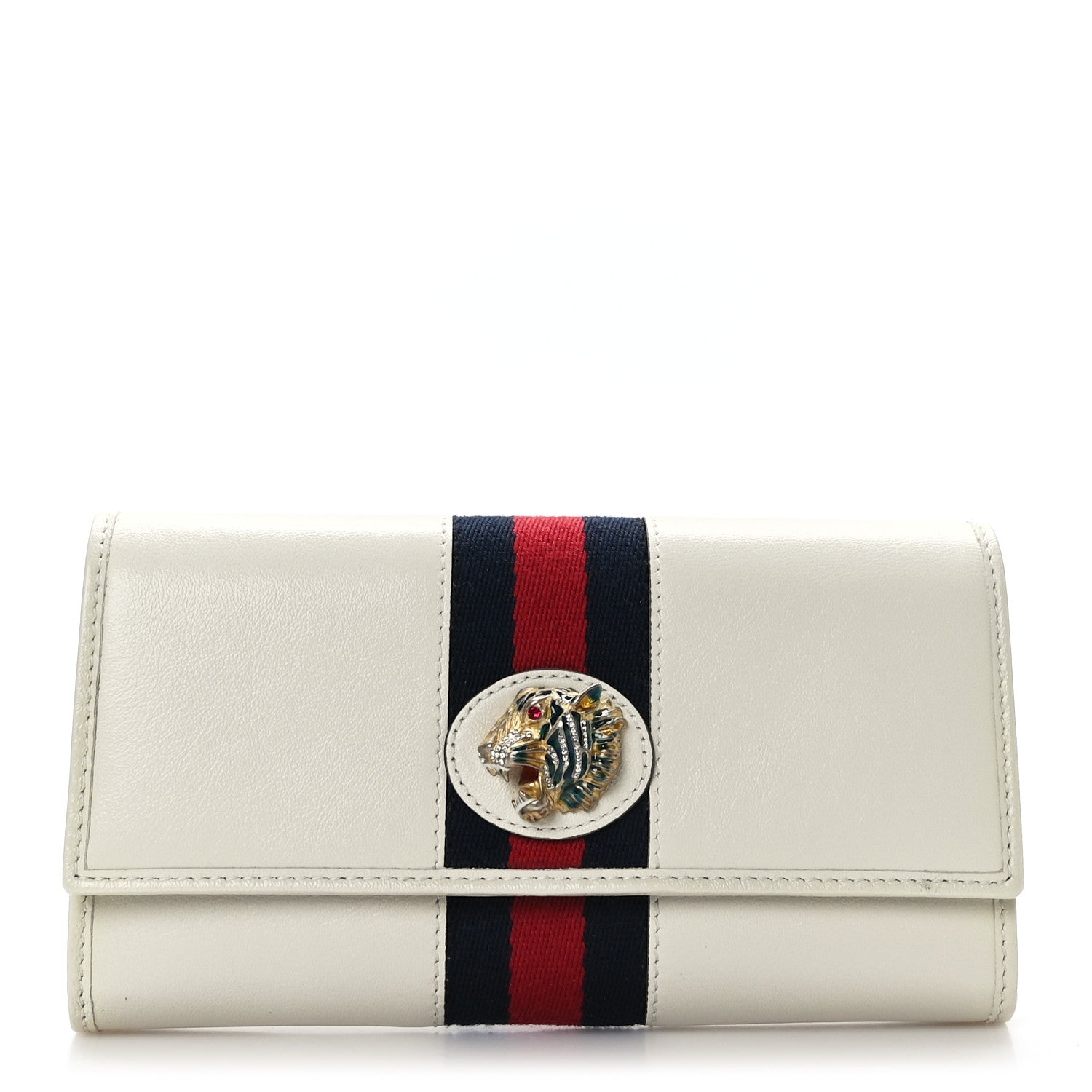 Gucci Calfskin Web Rajah Continental Wallet White 1 of 8