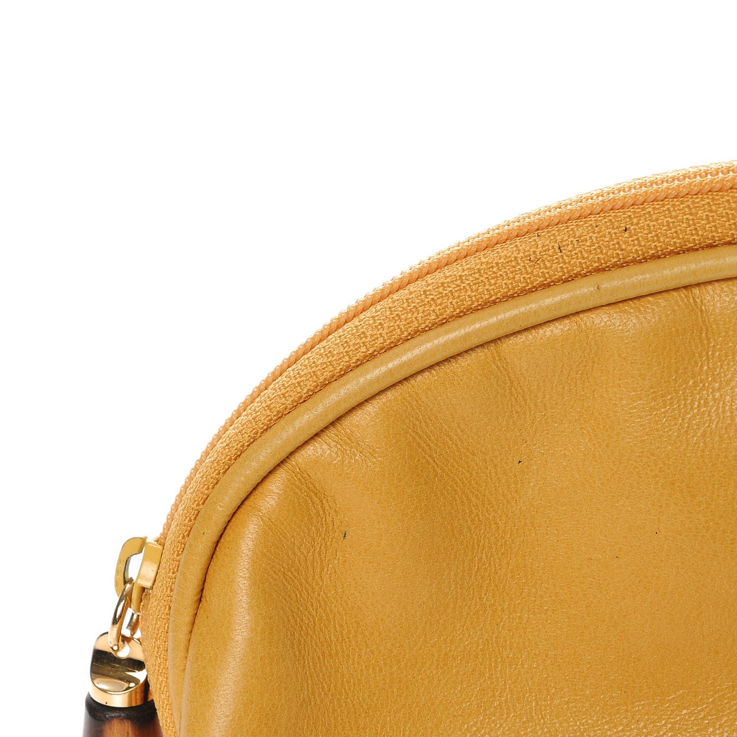 Gucci Lambskin Medium Bamboo Cosmetic Case Yellow 11 of 13