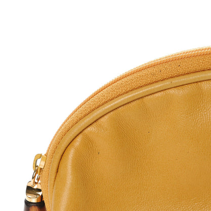 Gucci Lambskin Medium Bamboo Cosmetic Case Yellow 11 of 13