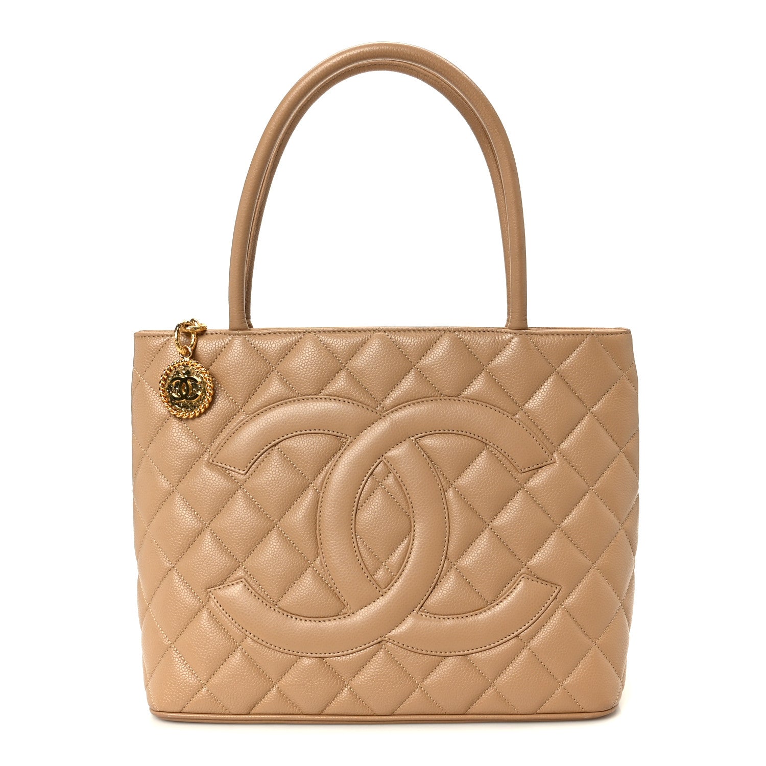 Chanel Caviar Quilted Medallion Tote Beige 1 of 9