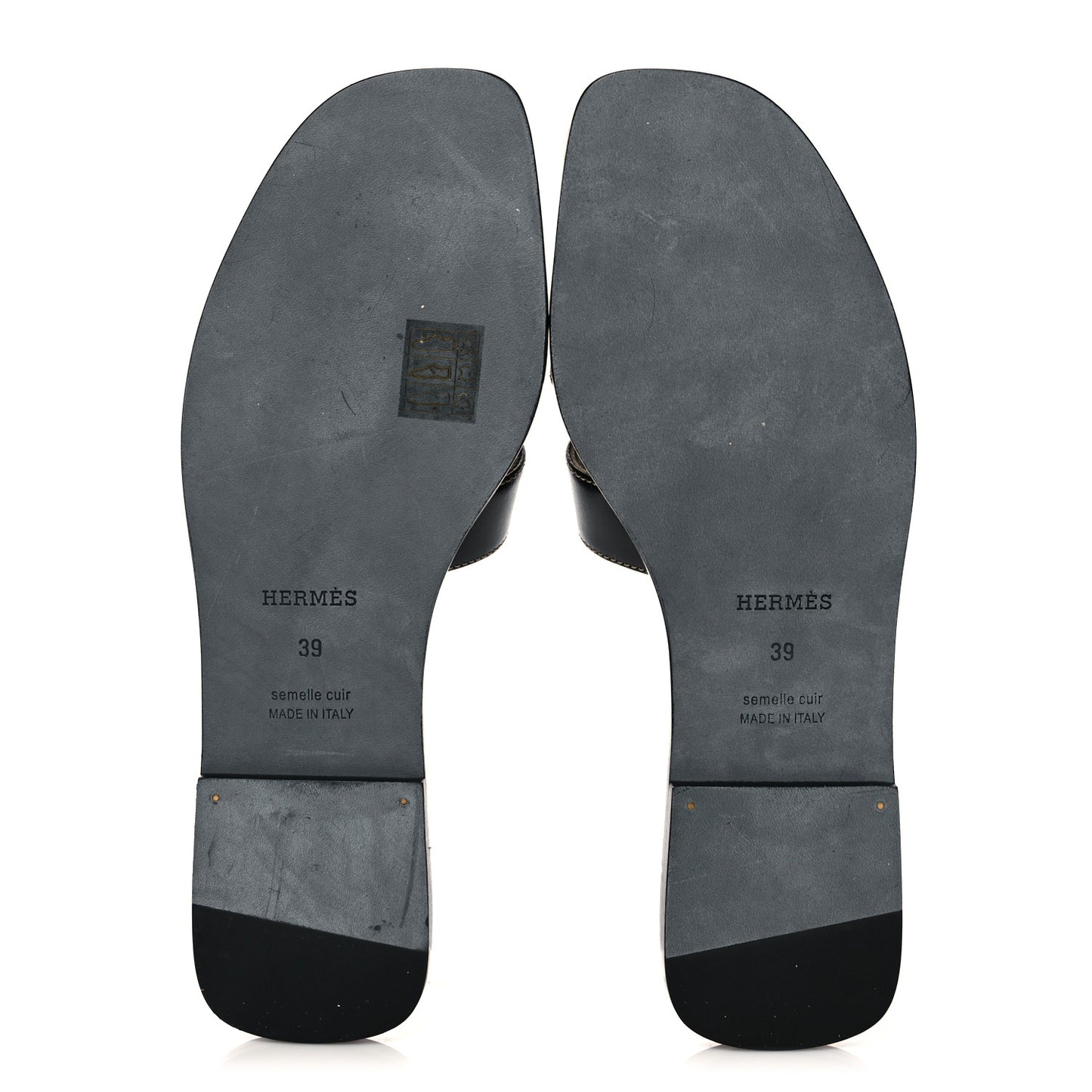 Box Calfskin Oran Sandals 39 Black