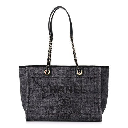 Chanel Lurex Boucle Small Deauville Tote Black 1 of 16