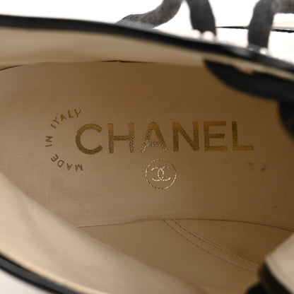Chanel Lambskin Patent CC Cap Toe Pearl Short Boots 36.5 White Black 7 of 14
