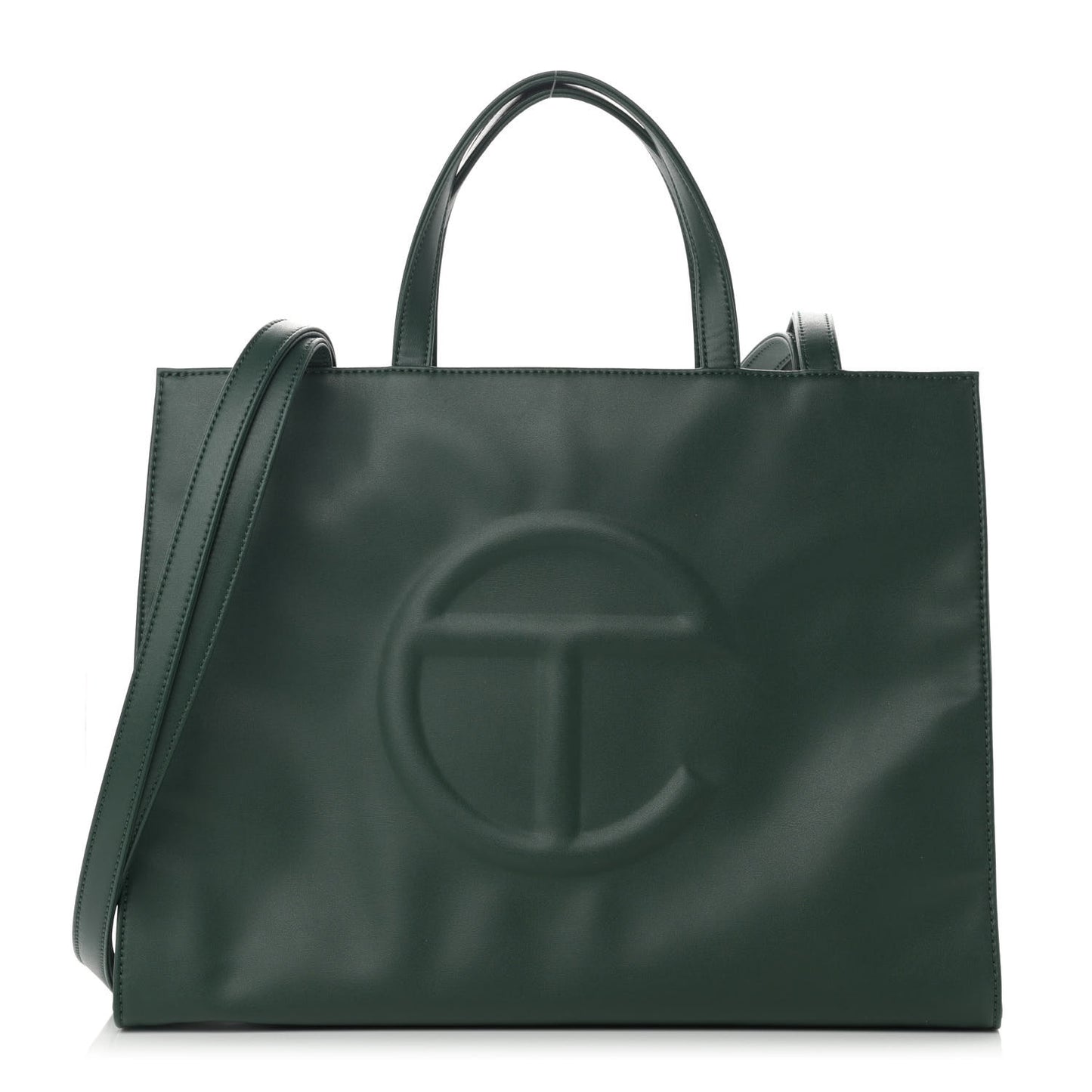 Vegan Leather Medium Shopping Bag Dark Olive