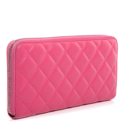 Chanel Lambskin Zip Around Large Gusset Wallet Fuchsia 3 of 11