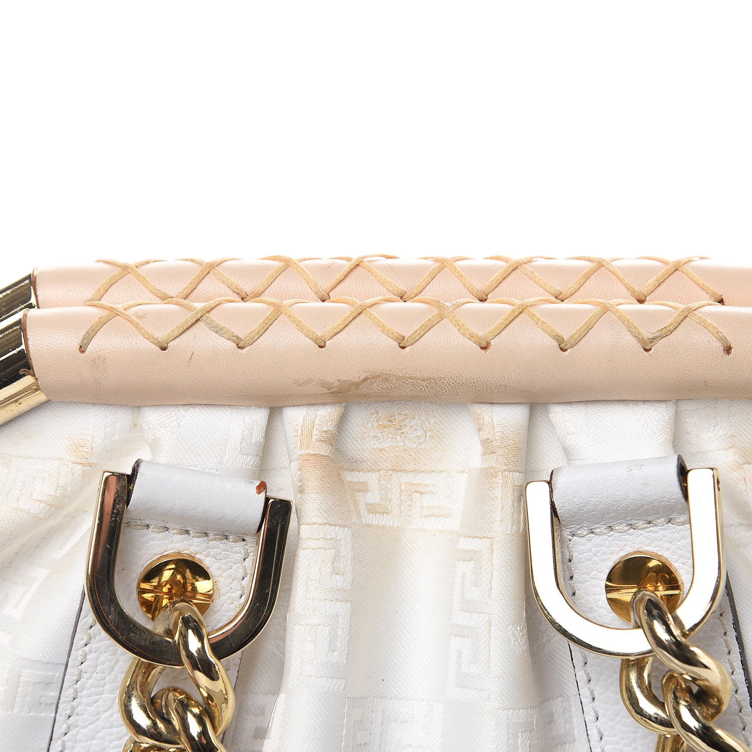 Versace Satin Chain Satchel White 11 of 16