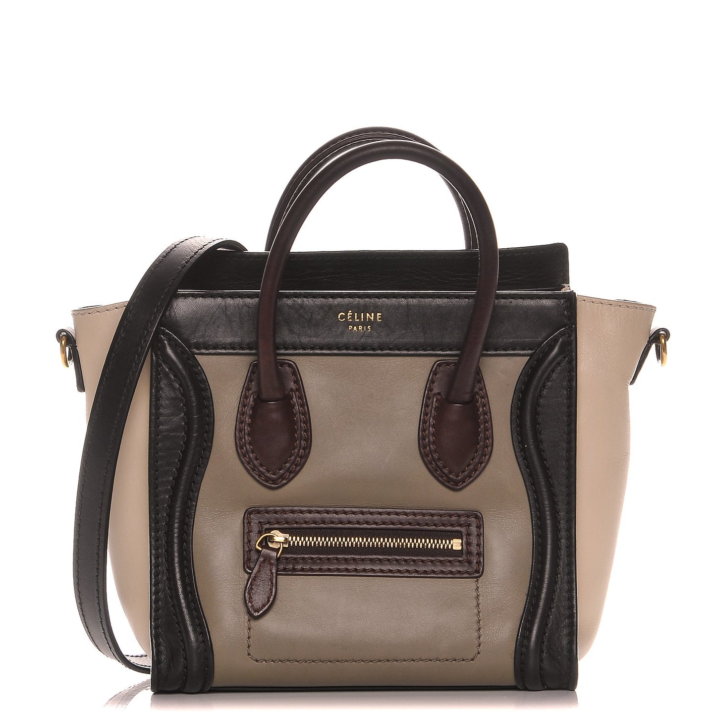 Smooth Calfskin Nano Tri-Color Luggage Grey