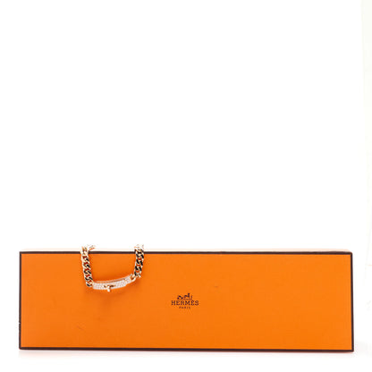 Hermes 18K Rose Gold Diamond TPM Kelly Gourmette Bracelet XL 4 of 4