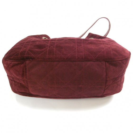 Suede Drawstring Cannage Bag Red