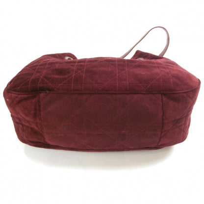 Christian Dior Suede Drawstring Cannage Bag Red 4 of 10