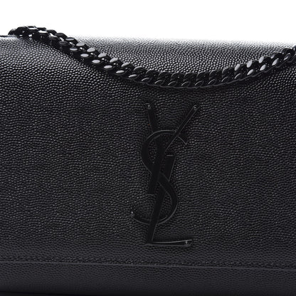 Saint Laurent Grain De Poudre Small Monogram Kate Satchel Black 10 of 10