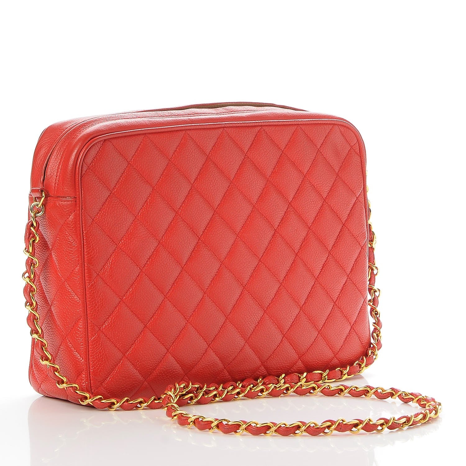 Chanel Caviar Quilted Camera Case Red 3 of 8