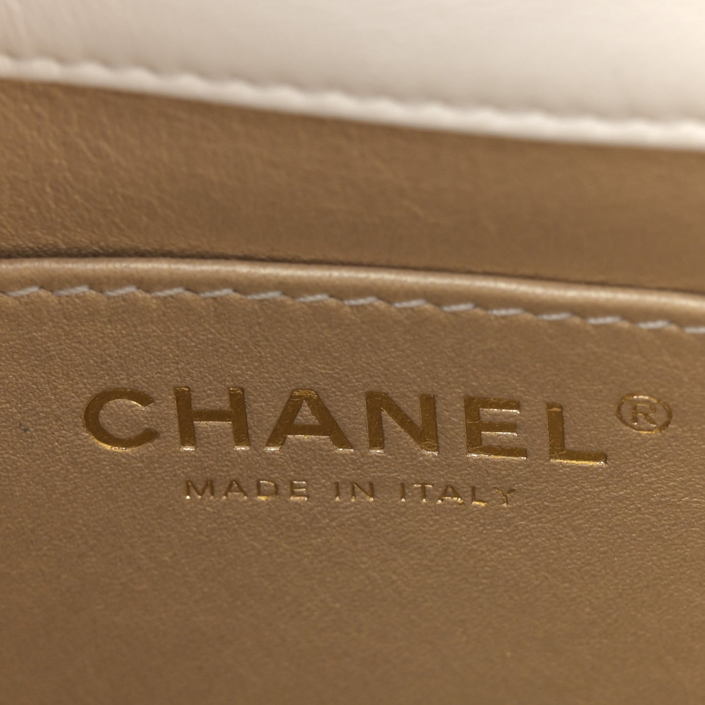 Shiny Lambskin Quilted Mini Flap White