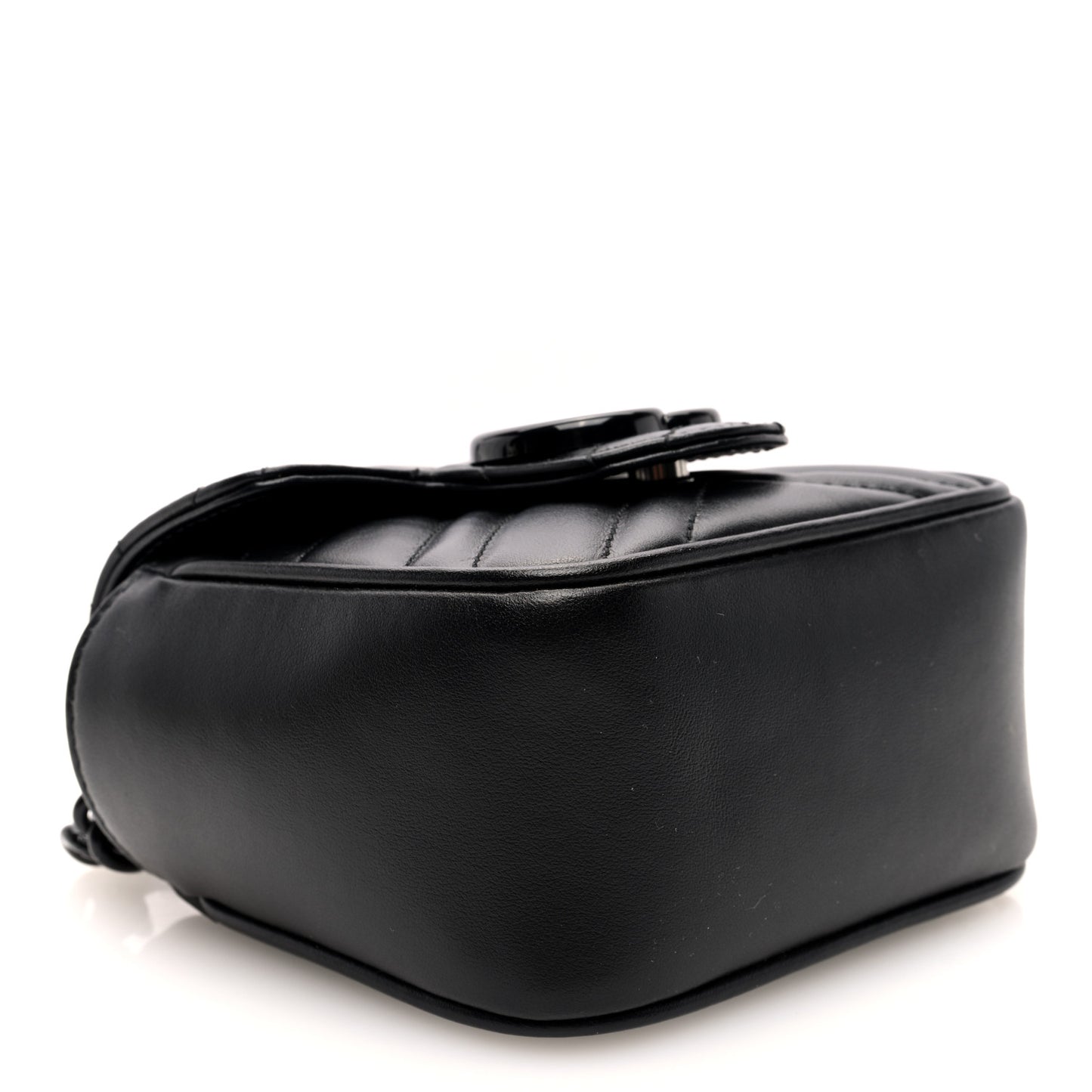 Calfskin Matelasse Monochrome GG Marmont Chain Mini Belt Bag Black
