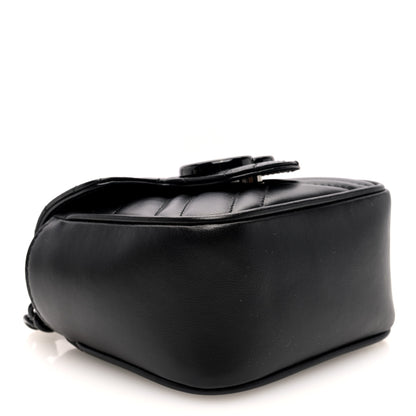 Gucci Calfskin Matelasse Monochrome GG Marmont Chain Mini Belt Bag Black 4 of 9