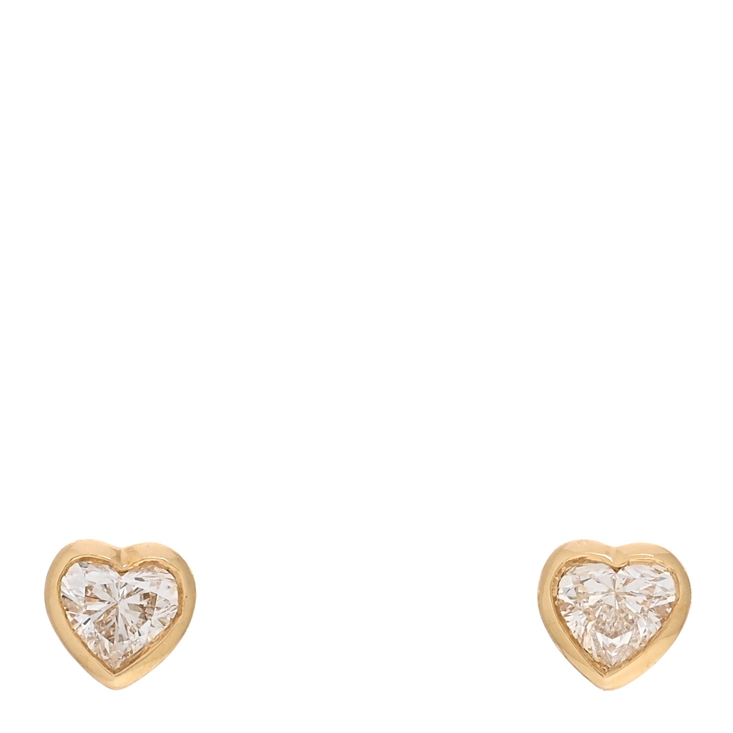 Anita Ko 18K Rose Gold Diamond Bezel Heart Stud Earrings 1 of 5