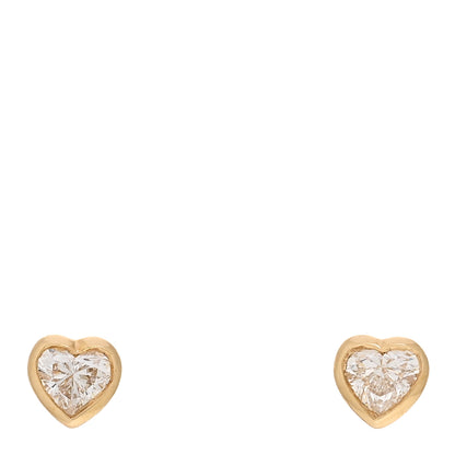 Anita Ko 18K Rose Gold Diamond Bezel Heart Stud Earrings 1 of 5