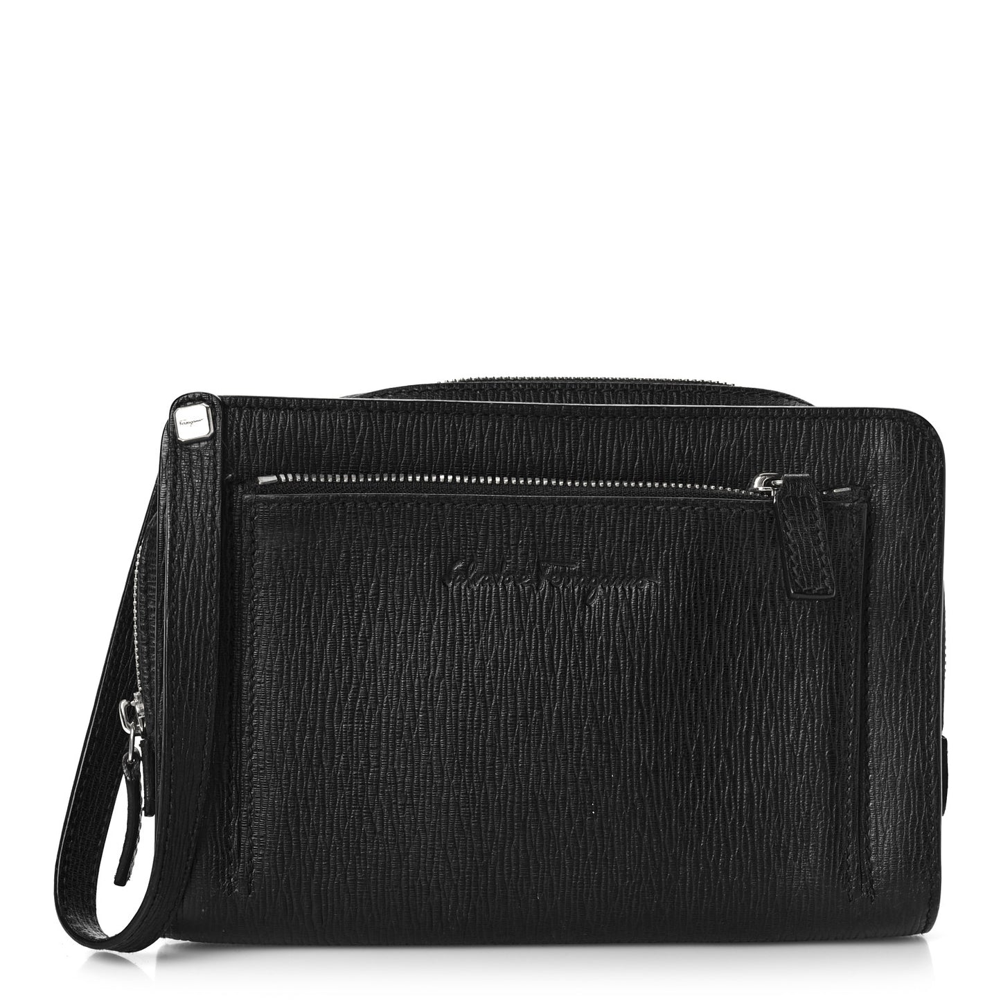 Calfskin Wristlet Clutch Black