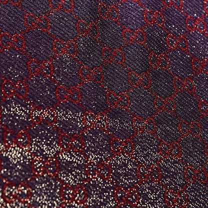 Gucci Viscose Cotton Shiny GG Jacquard Shawl Parma Violet Red 7 of 7