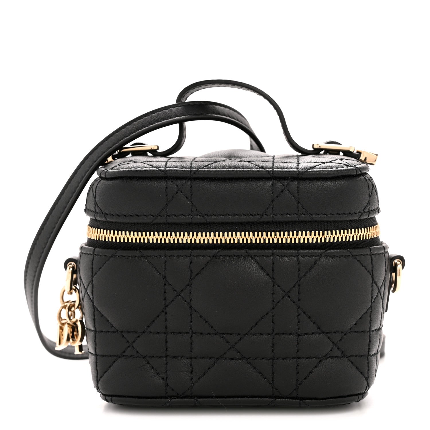 Christian Dior Lambskin Cannage Micro Lady Dior Vanity Case Black 8 of 11