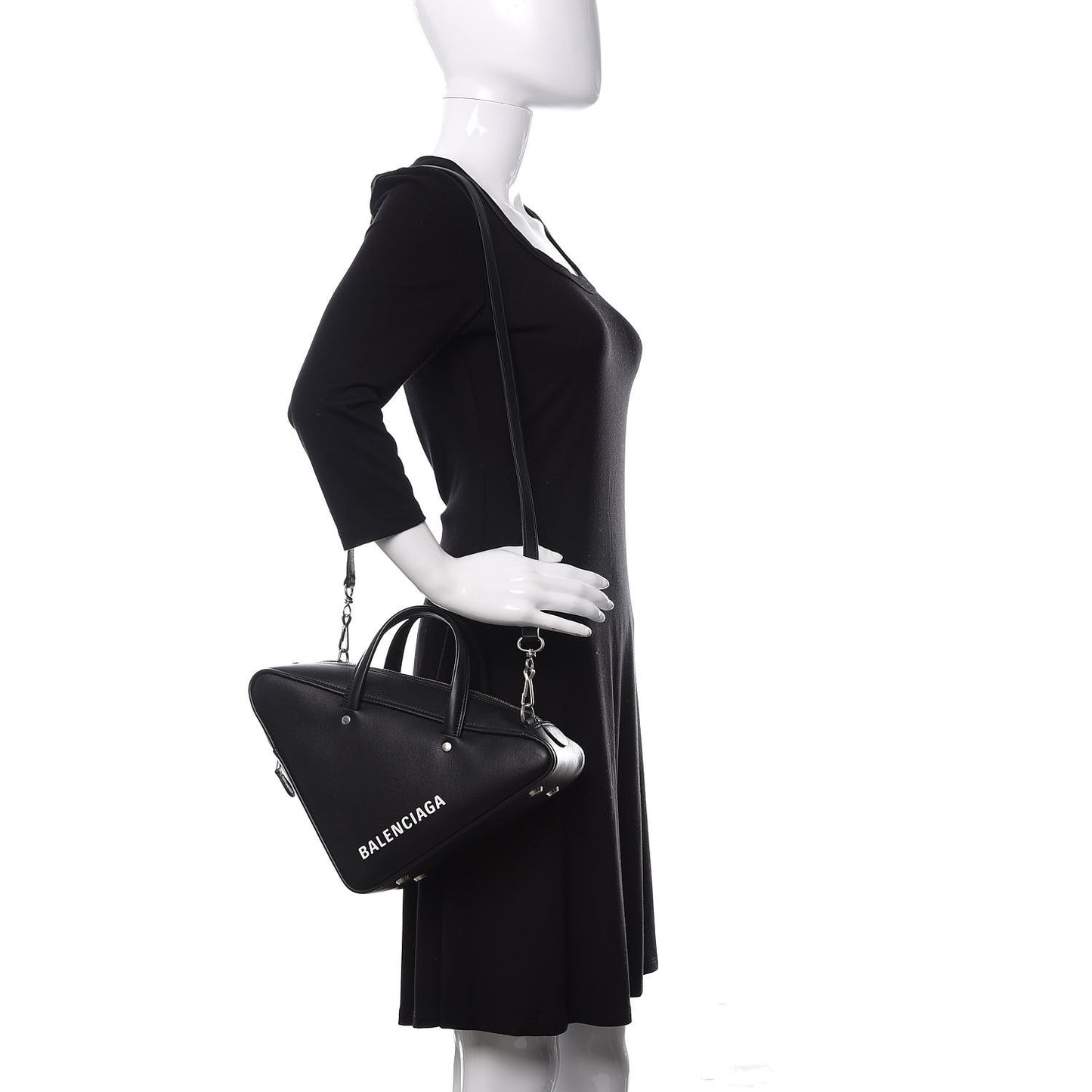 Calfskin S Triangle Duffle Black
