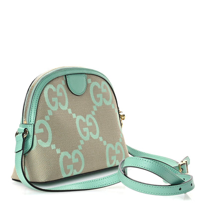 Gucci Monogram Jumbo GG Textured Dollar Calfskin Small Ophidia Dome Shoulder Bag Beige Pepperlight Mint 3 of 10