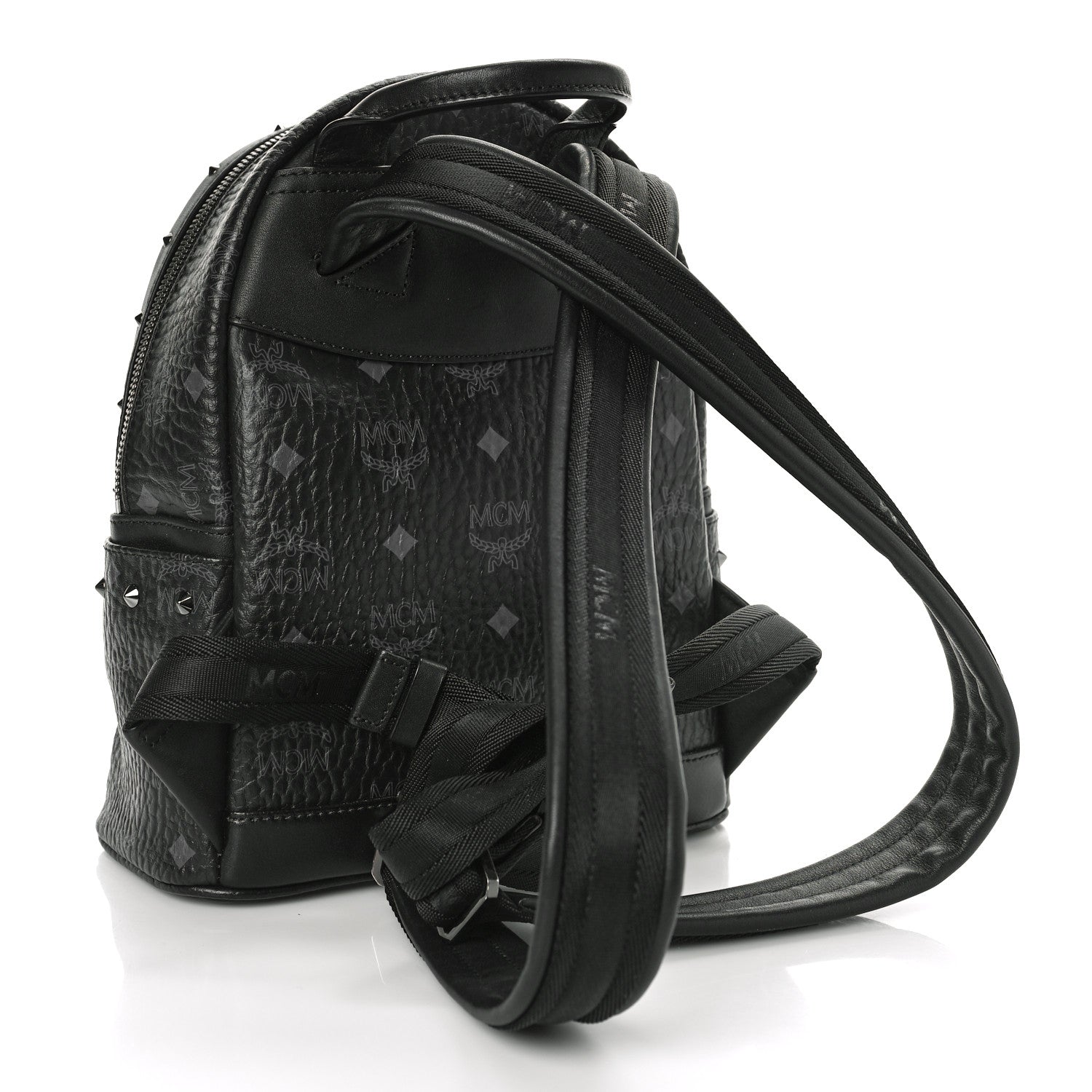 MCM Visetos Swarovski Mini Stark Diamond Backpack Black 3 of 8