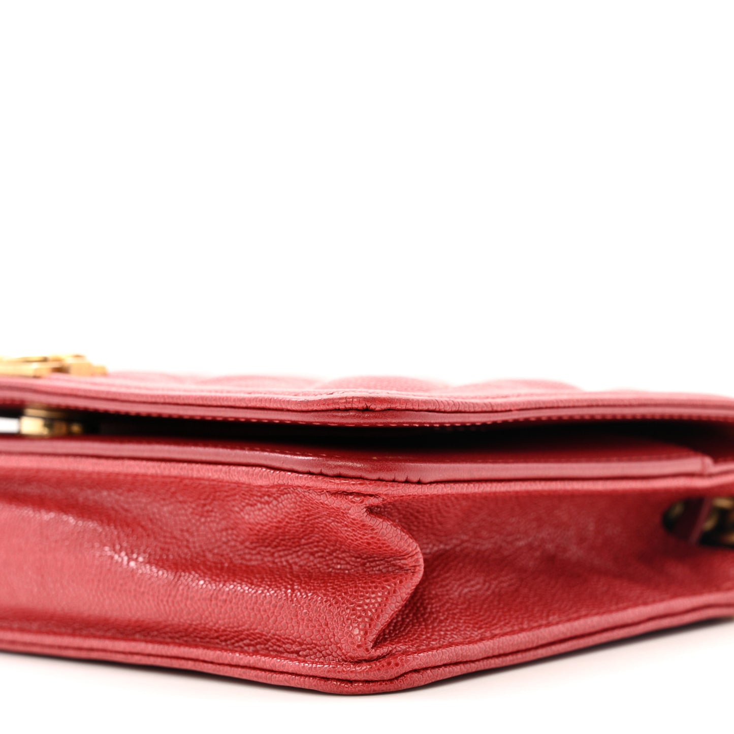 Caviar Quilted Boy Wallet On Chain WOC Red