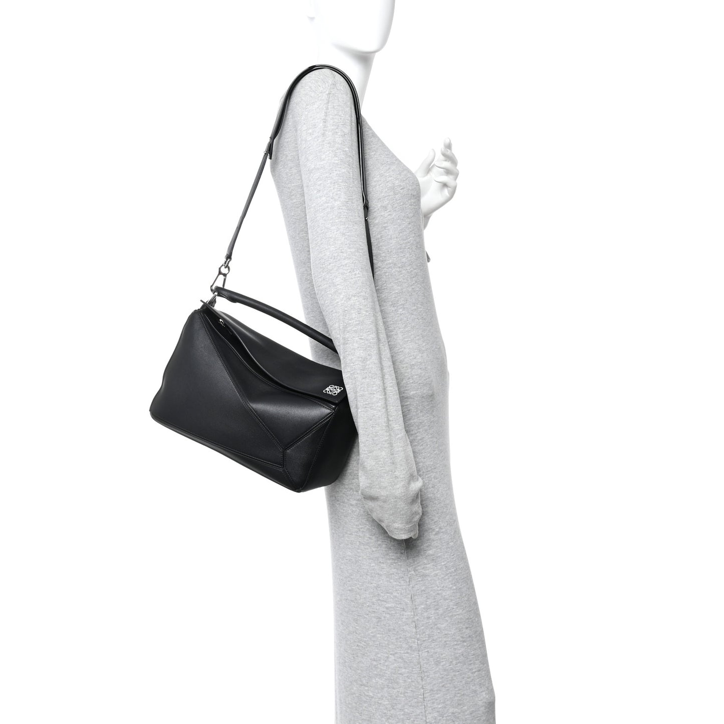 Calfskin Medium Puzzle Bag Black