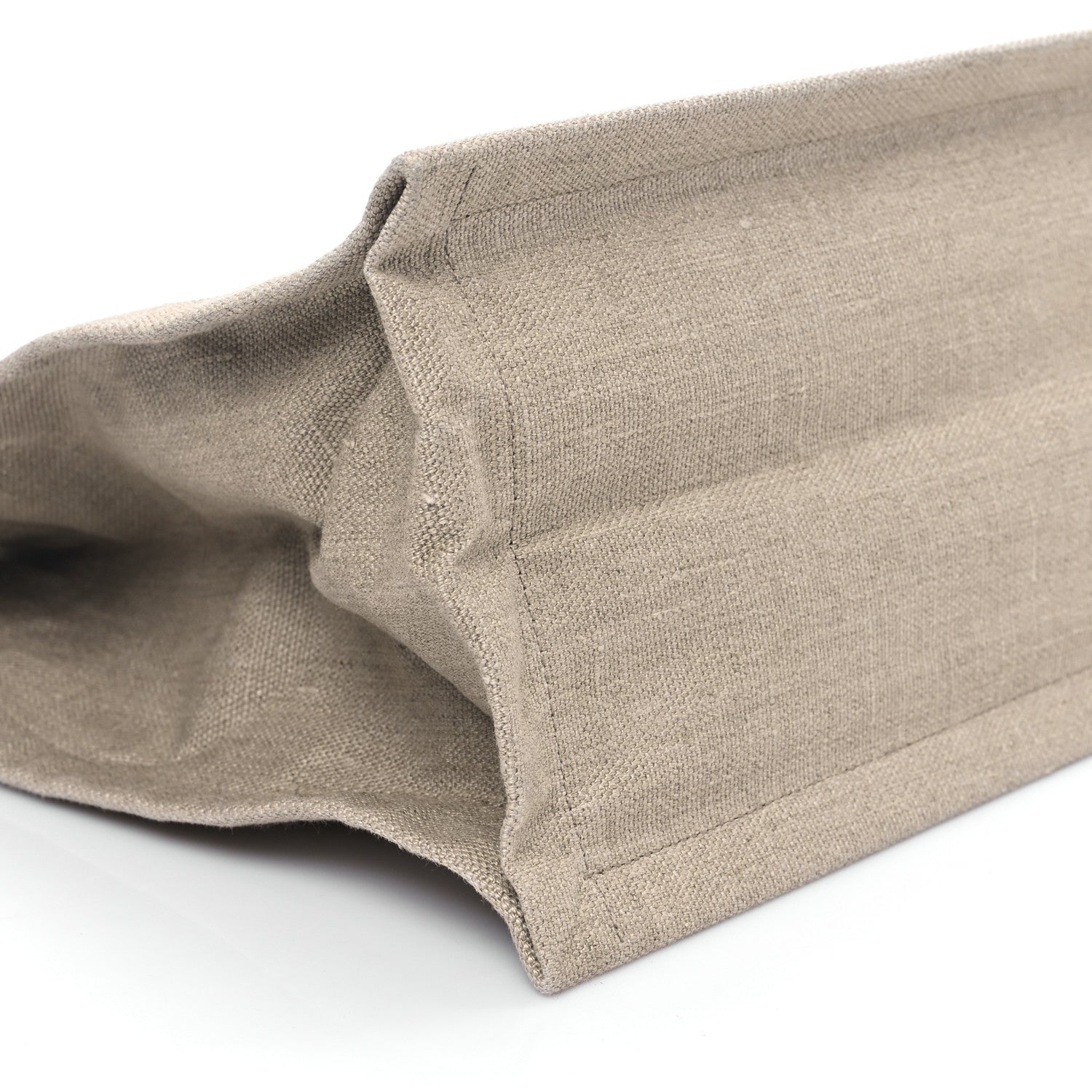 Saint Laurent Linen Calfskin Small Rive Gauche Tote Greggio Natural 9 of 13