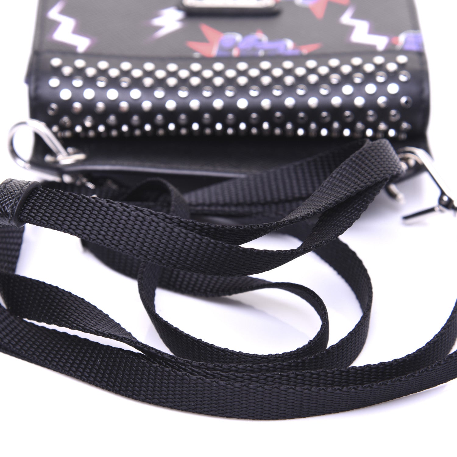 Prada X UNIVERSAL STUDIOS Saffiano Frankenstein Hand Print Smartphone Case Bag Viola 13 of 13