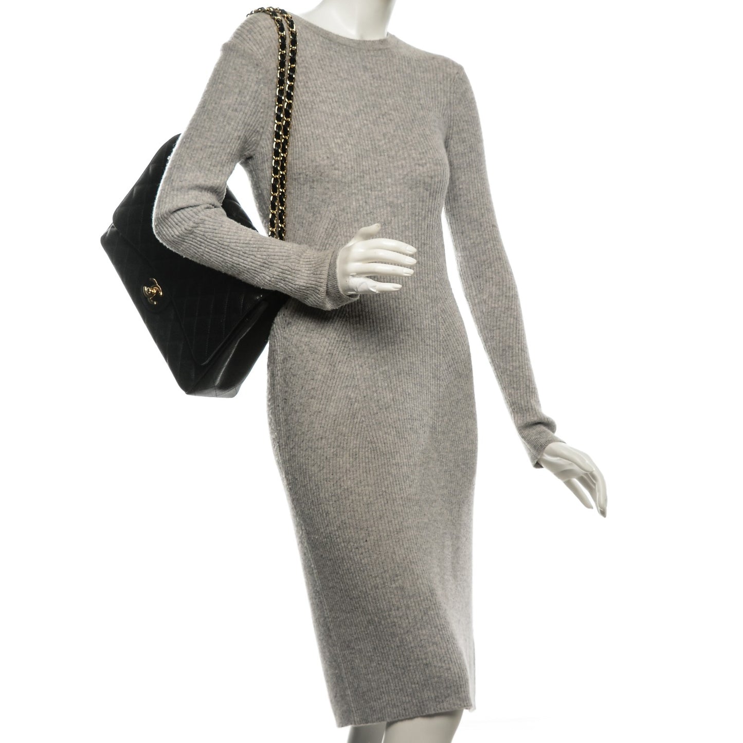 Caviar Quilted Maxi Double Flap Black