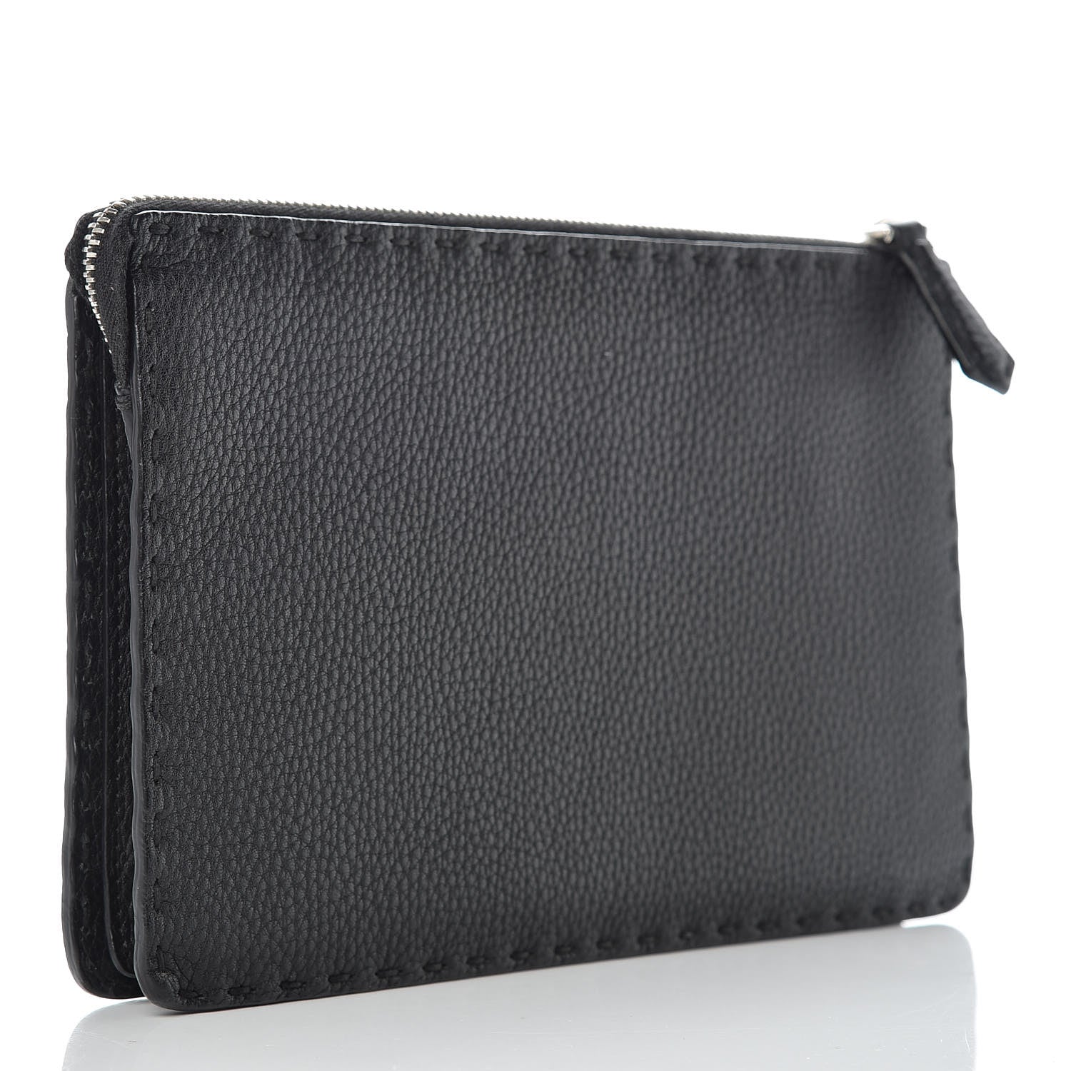 Fendi Cuoio Romano Selleria Monster Eyes Inlay Slim Clutch Black Sunflower 3 of 10