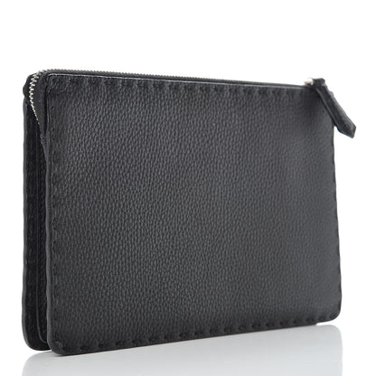 Fendi Cuoio Romano Selleria Monster Eyes Inlay Slim Clutch Black Sunflower 3 of 10