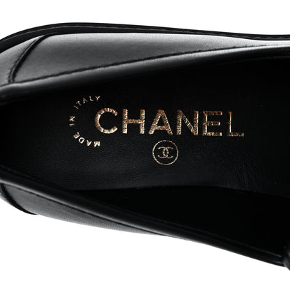 Chanel Lambskin Quilted CC Turnlock Loafers 38 Black 7 of 9
