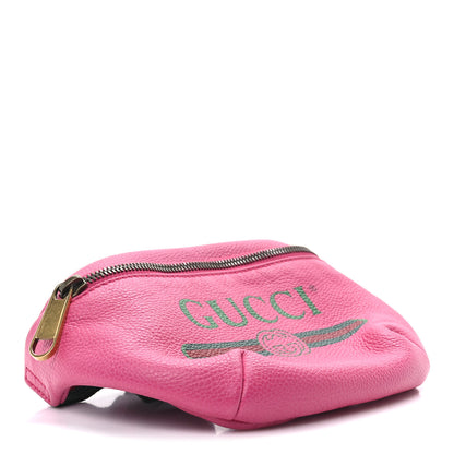 Gucci Grained Calfskin Small Logo Belt Bag Box Pink Green 4 of 11