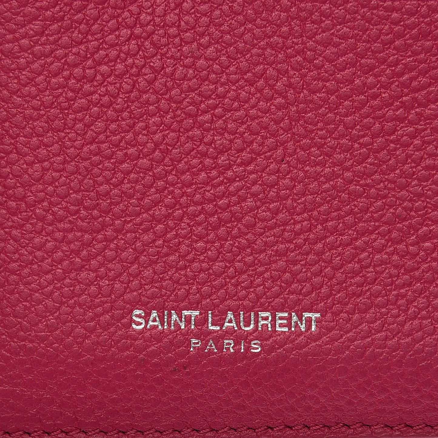 Grained Calfskin 5 Fragments Zip Pouch Card Holder Bubblegum