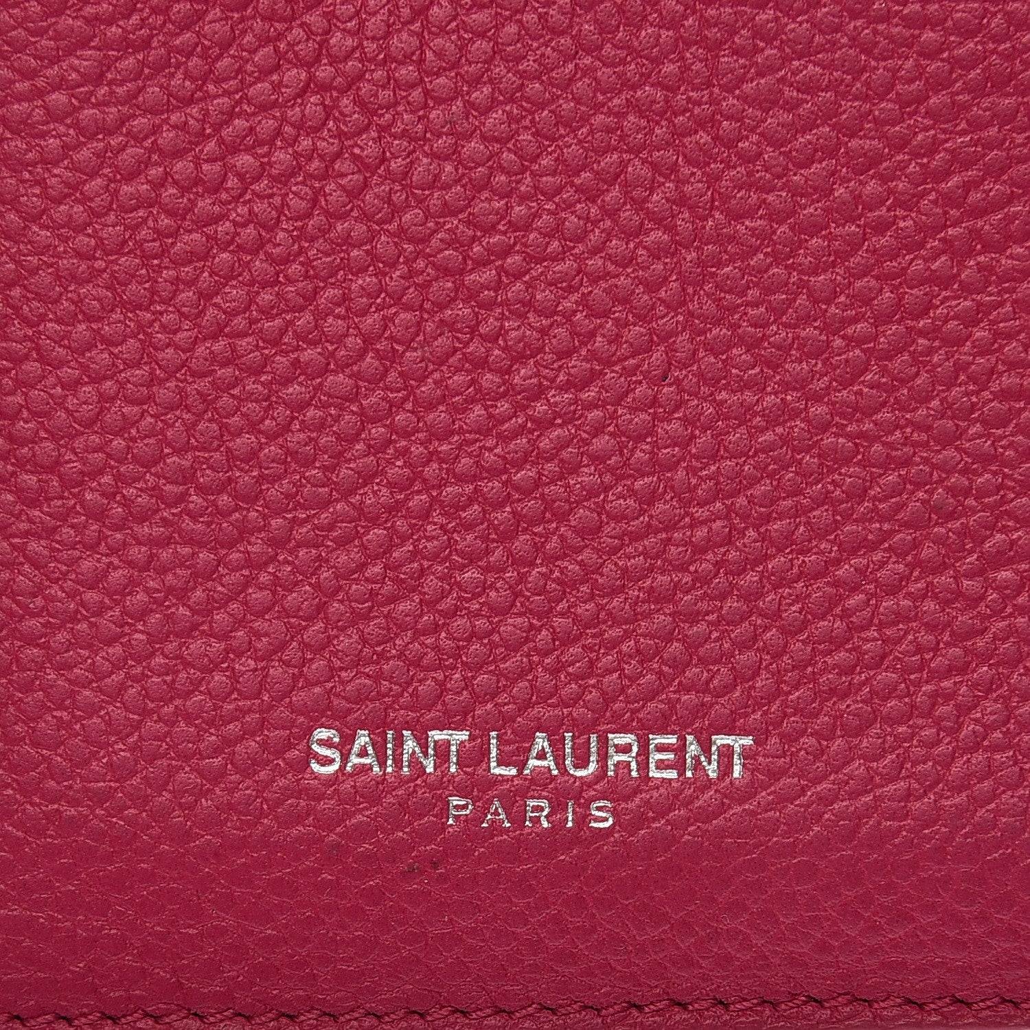 Saint Laurent Grained Calfskin 5 Fragments Zip Pouch Card Holder Bubblegum 7 of 8