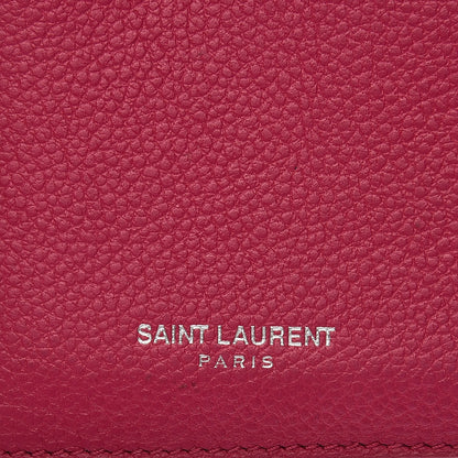 Saint Laurent Grained Calfskin 5 Fragments Zip Pouch Card Holder Bubblegum 7 of 8