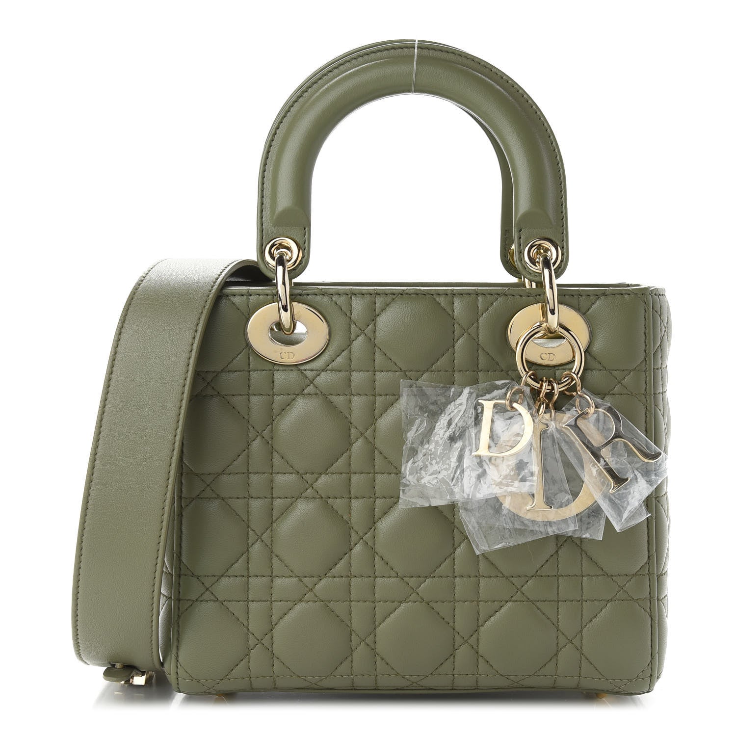 Christian Dior Lambskin Cannage Small My ABCDior Lady Dior Army Green 1 of 8