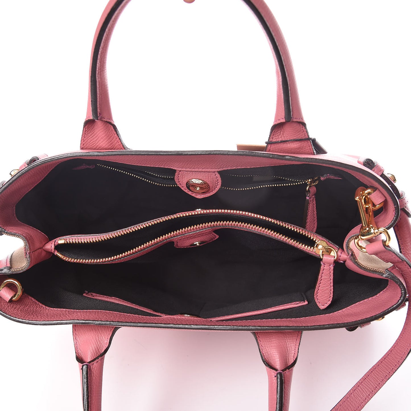 Grainy Calfskin House Check Medium Banner Tote Mauve Pink
