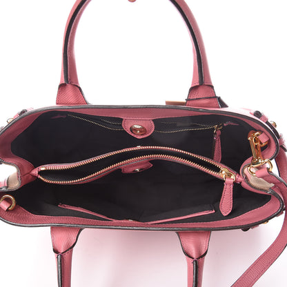 Burberry Grainy Calfskin House Check Medium Banner Tote Mauve Pink 8 of 9