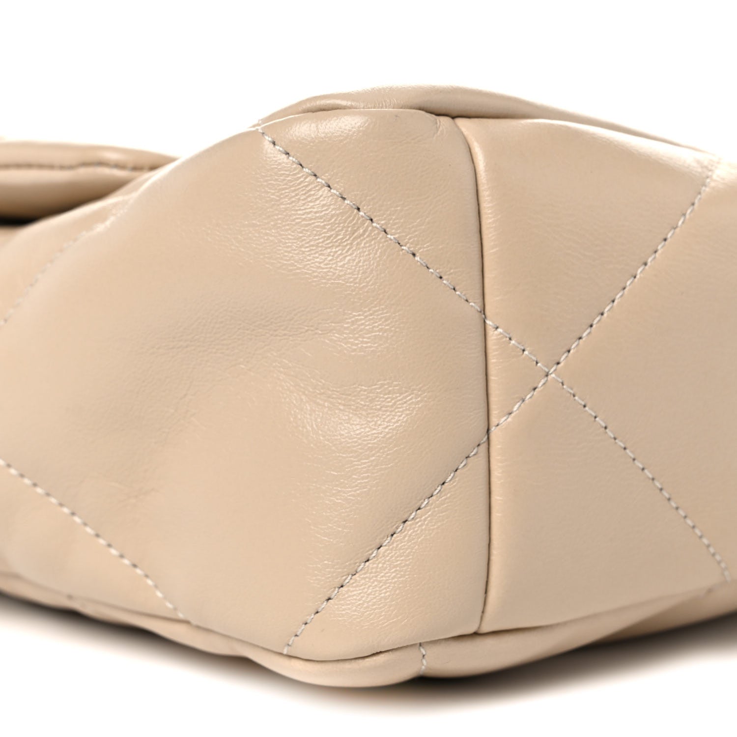 Chanel Lambskin Quilted Large Chanel 19 Flap Light Beige 8 of 10