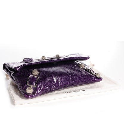 Balenciaga Chevre Giant 21 Silver Hardware Envelope Clutch Violet 4 of 11
