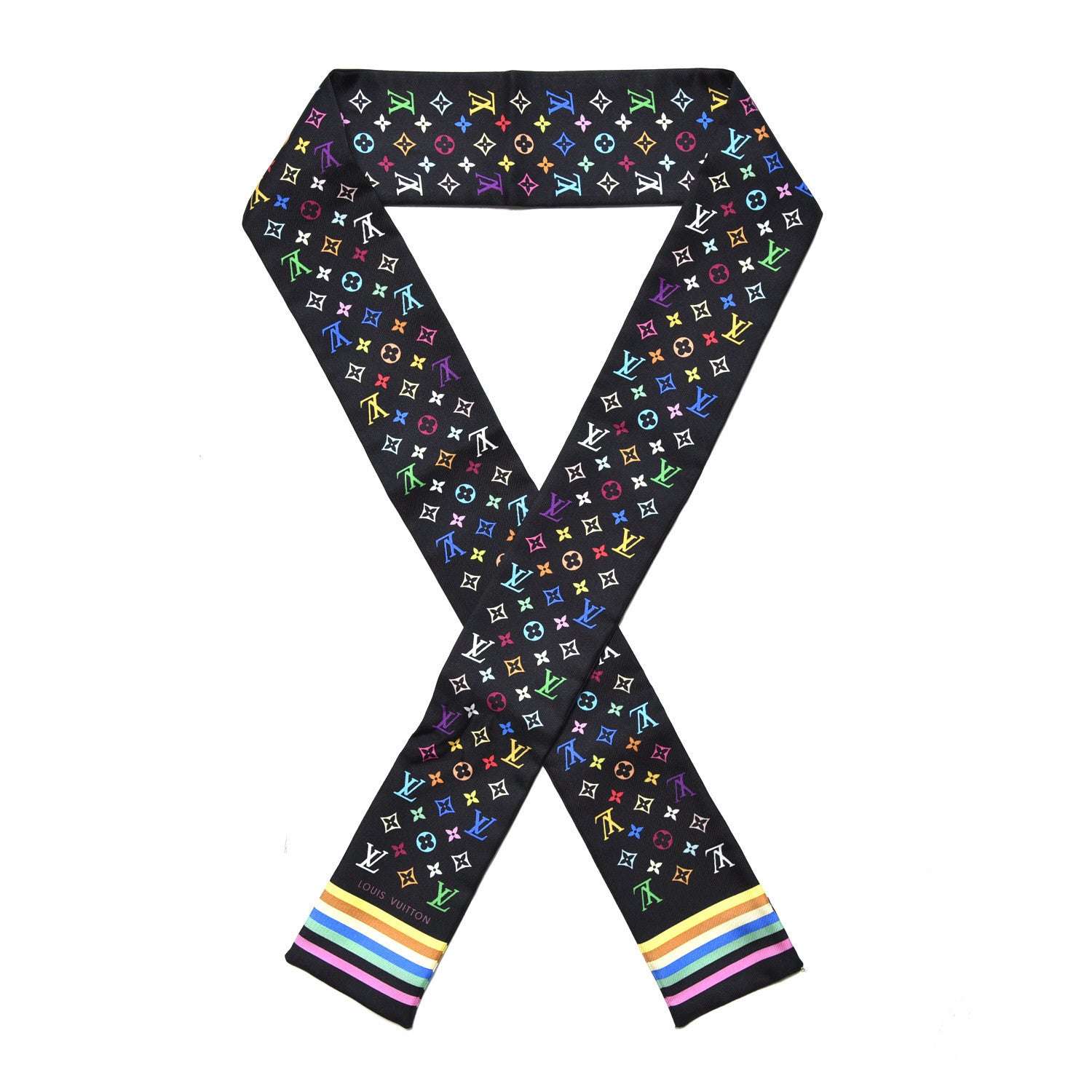 Louis Vuitton Silk Monogram Multicolor Bandeau Black 1 of 4