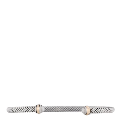 David Yurman Sterling Silver 18K Yellow Gold 4mm Cable Classics Bracelet 1 of 4